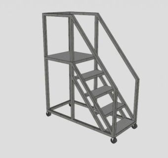 移动式梯子SKP模型下载_sketchup草图大师SKP模型