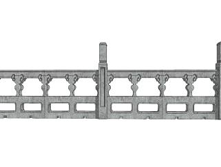 古代中式栏杆石栏杆SU模型下载_sketchup草图大师SKP模型