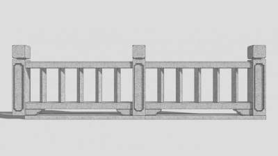 中式栏杆sketchup模型下载_sketchup草图大师SKP模型