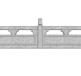中式栏杆大理石栏杆SU模型下载_sketchup草图大师SKP模型