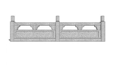 中式栏杆大理石栏杆SU模型下载_sketchup草图大师SKP模型