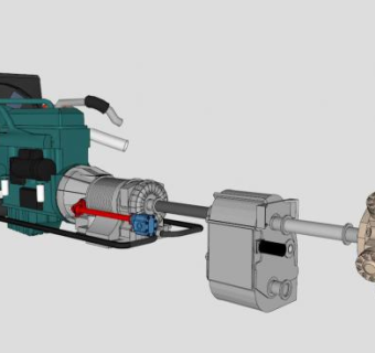 移动式液压汽车起重机动力装置SU模型_su模型下载 草图大师模型_SKP模型