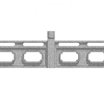 中式栏杆石栏杆扶手SU模型下载_sketchup草图大师SKP模型