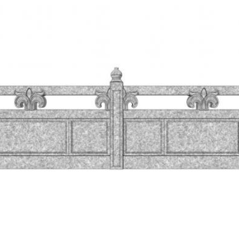 中式石栏杆SU模型下载_sketchup草图大师SKP模型