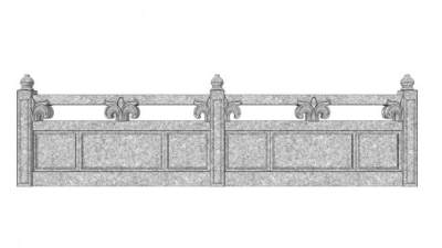 中式石栏杆SU模型下载_sketchup草图大师SKP模型