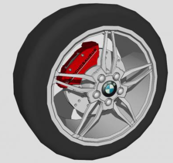 宝马轮胎轮毂SU模型下载_sketchup草图大师SKP模型