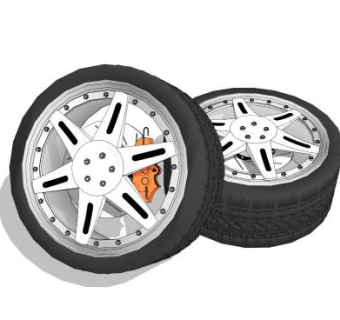 带卡钳轮胎轮毂SU模型下载_sketchup草图大师SKP模型