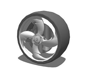 风火轮轮胎轮毂SU模型下载_sketchup草图大师SKP模型