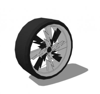 雷电轮胎轮毂SU模型下载_sketchup草图大师SKP模型