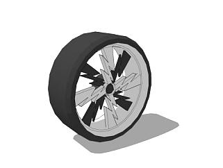 雷电轮胎轮毂SU模型下载_sketchup草图大师SKP模型