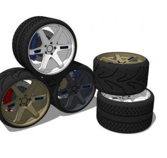 轮胎轮毂SU模型合集下载_sketchup草图大师SKP模型