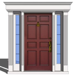 别墅门SU模型下载_sketchup草图大师SKP模型