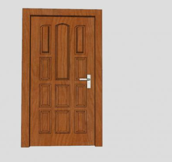 市内实木门SU模型下载_sketchup草图大师SKP模型