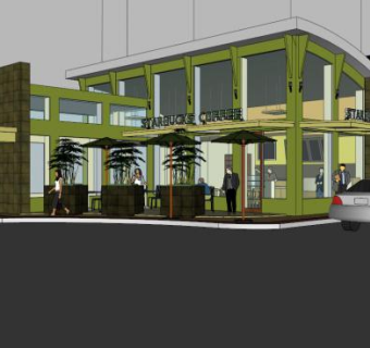 星巴克咖啡店咖啡厅SU模型下载_sketchup草图大师SKP模型