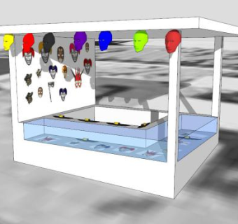 面具饰品店SU模型下载_sketchup草图大师SKP模型