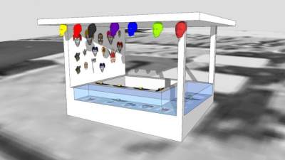 面具饰品店SU模型下载_sketchup草图大师SKP模型