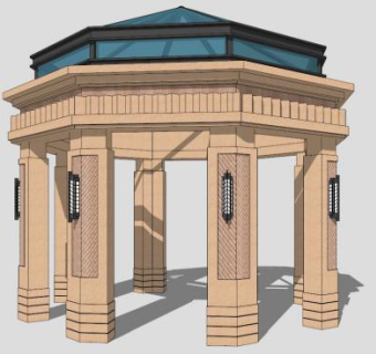欧式亭子SKP模型下载_sketchup草图大师SKP模型