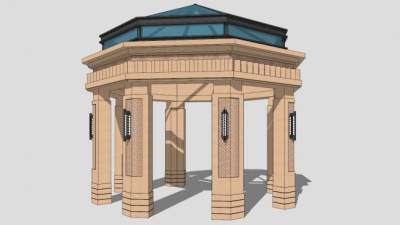 欧式亭子SKP模型下载_sketchup草图大师SKP模型
