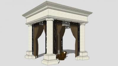 新欧式亭子SU模型下载_sketchup草图大师SKP模型