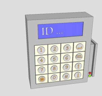 保险箱密码锁电子锁SU模型下载_sketchup草图大师SKP模型