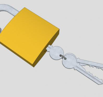 普通锁头钥匙SU模型下载_sketchup草图大师SKP模型