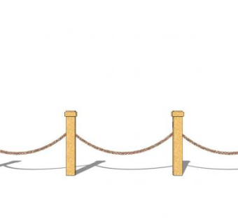 简单铁索绳索栏杆SU模型下载_sketchup草图大师SKP模型