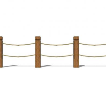 铁索栏杆SU模型下载_sketchup草图大师SKP模型