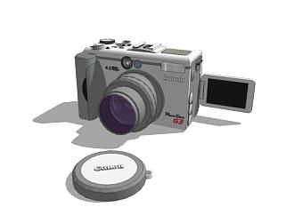 带相机盖单反相机SU模型下载_sketchup草图大师SKP模型