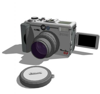 带相机盖单反相机SU模型下载_sketchup草图大师SKP模型