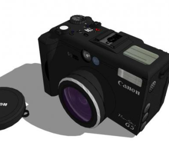 黑色单反相机SU模型下载_sketchup草图大师SKP模型