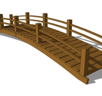 公园小木桥SU模型下载_sketchup草图大师SKP模型