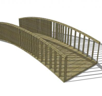 户外木桥SU模型下载_sketchup草图大师SKP模型