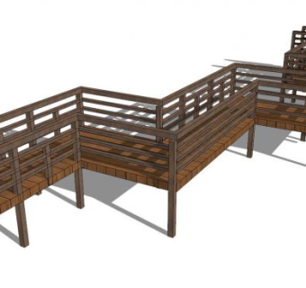 几何木桥SU模型下载_sketchup草图大师SKP模型