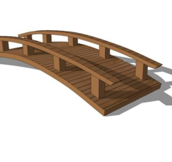 景观小木桥SU模型下载_sketchup草图大师SKP模型