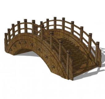 木吊桥sketchup模型下载_sketchup草图大师SKP模型