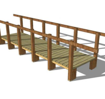 木桥SU模型下载_sketchup草图大师SKP模型