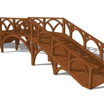 木桥梁SU模型下载_sketchup草图大师SKP模型