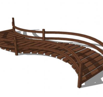 奇异小木桥SU模型下载_sketchup草图大师SKP模型