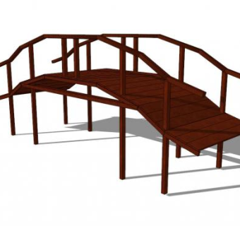 酸枝小木桥SU模型下载_sketchup草图大师SKP模型