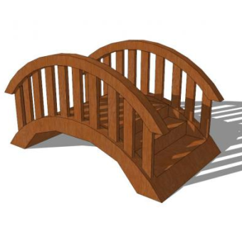 小木桥栈道桥SU模型下载_sketchup草图大师SKP模型