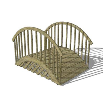 小栈道桥SU模型下载_sketchup草图大师SKP模型