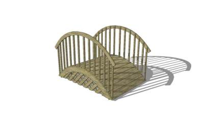 小栈道桥SU模型下载_sketchup草图大师SKP模型