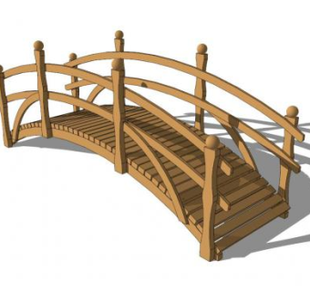 栈道桥SU模型下载_sketchup草图大师SKP模型