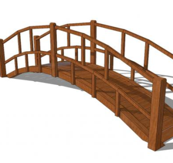 中式吊桥SU模型下载_sketchup草图大师SKP模型