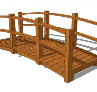 中式小吊桥SU模型下载_sketchup草图大师SKP模型