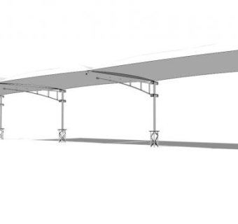 简单遮阳棚雨棚SU模型下载_sketchup草图大师SKP模型