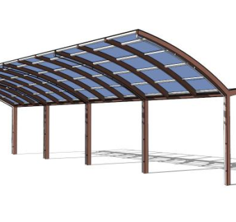 深色遮阳棚雨棚SU模型下载_sketchup草图大师SKP模型