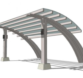 遮阳棚现代雨棚SU模型下载_sketchup草图大师SKP模型