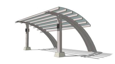 遮阳棚现代雨棚SU模型下载_sketchup草图大师SKP模型