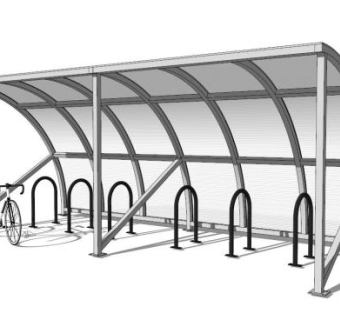 遮阳棚雨棚停车棚SU模型下载_sketchup草图大师SKP模型